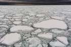 A view of melting sea ice on the Arctic Ocean North polar ice cap-Arctic Ocean Art Print